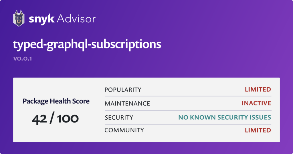 typedgraphqlsubscriptions npm package Snyk Lets Learn GraphQL
