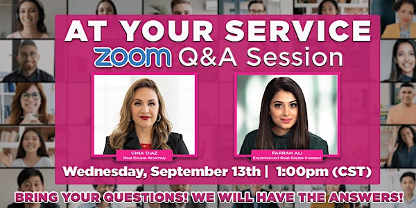 At Your Service: Zoom Q&A Session