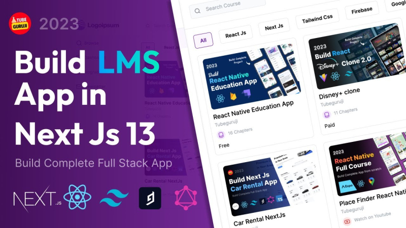 Build FullStack LMS NextJS 13 App : NextJs , ReactJs,  Tailwind css ,Graphql Hygraph, Clerk