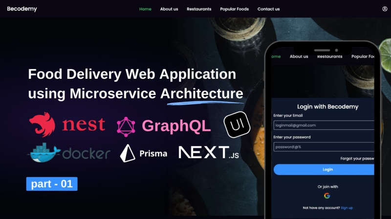 Food Delivery Web Application using Microservice Architecture with Nest.js,GraphQL,Next.js || part 1