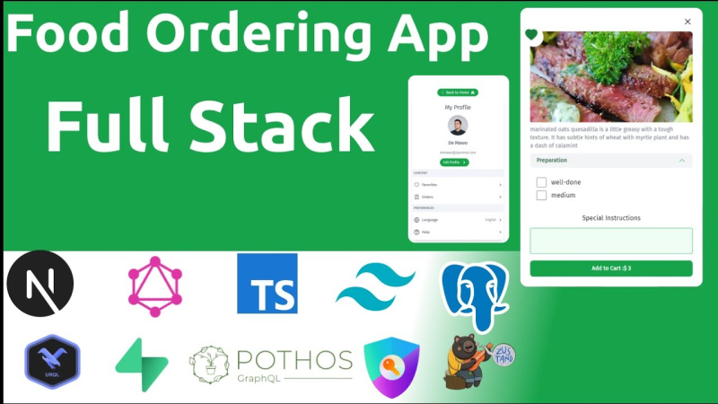 Full Stack Food Ordering App Backend for Beginners | Nextjs ,Graphql, Urql, Supabase, Tailwind etc