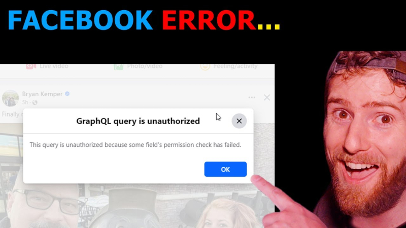 GraphQL query is unauthorized showing up in Facebook (International Error )