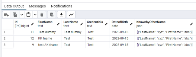 Error in .net core with postgreSQL and graphQL to get json column for all records