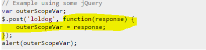 Why is my variable unaltered after I modify it inside of a function? - Asynchronous code reference