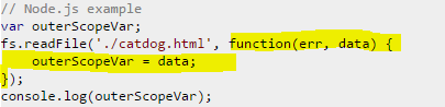 Why is my variable unaltered after I modify it inside of a function? - Asynchronous code reference