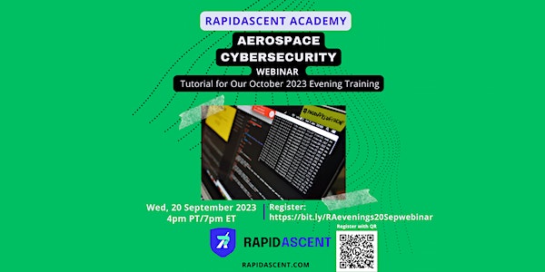 RapidAscent Aerospace Cybersecurity Oct '23 Evening cohorts webinar